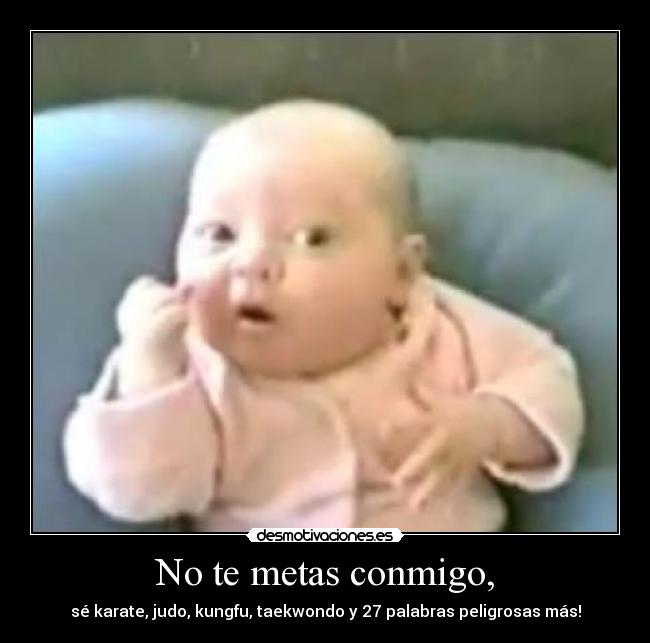 No te metas conmigo, - sé karate, judo, kungfu, taekwondo y 27 palabras peligrosas más!
