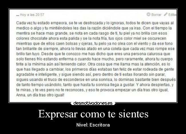 Expresar como te sientes - 