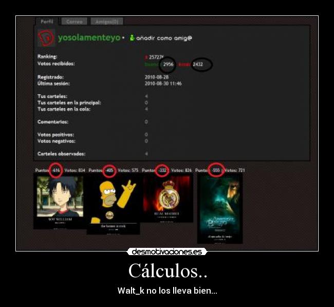 Cálculos.. - Walt_k no los lleva bien...
