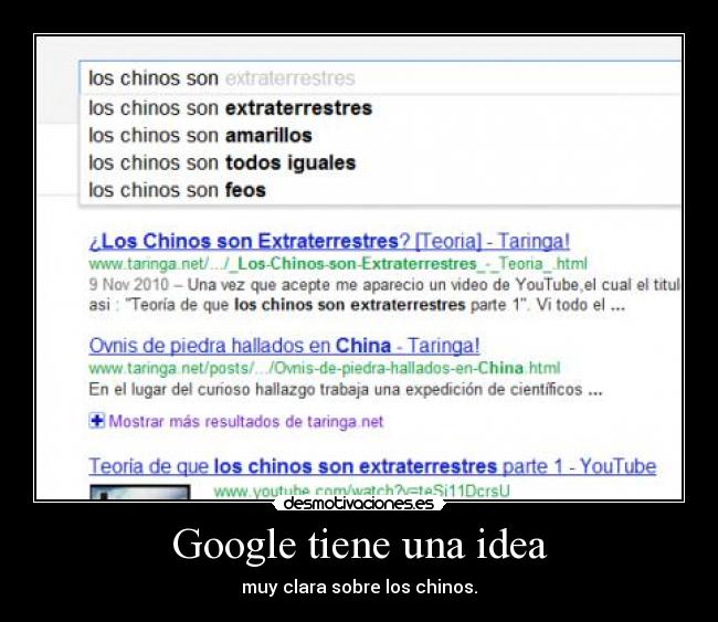 Google tiene una idea - muy clara sobre los chinos.