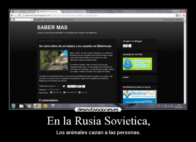 En la Rusia Sovietica, - Los animales cazan a las personas.