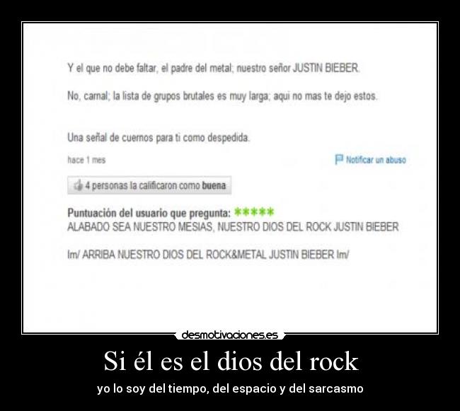 Si él es el dios del rock -
