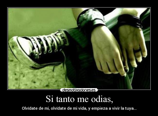 Si tanto me odias, - Olvídate de mi, olvídate de mi vida, y empieza a vivir la tuya...