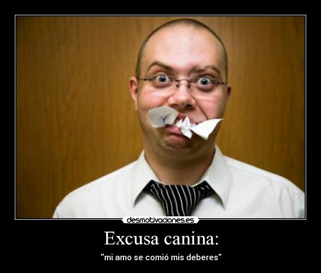 carteles excusa perro deberes desmotivaciones