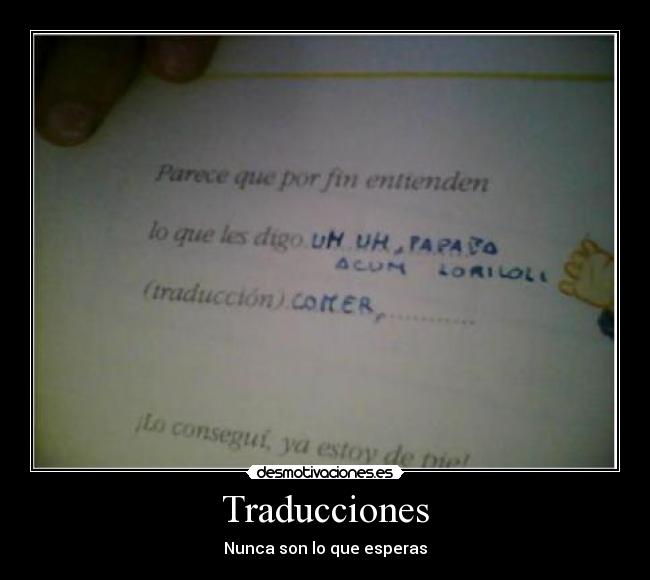 Traducciones - Nunca son lo que esperas