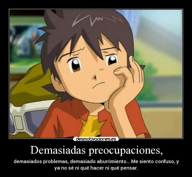 Demasiadas preocupaciones, -