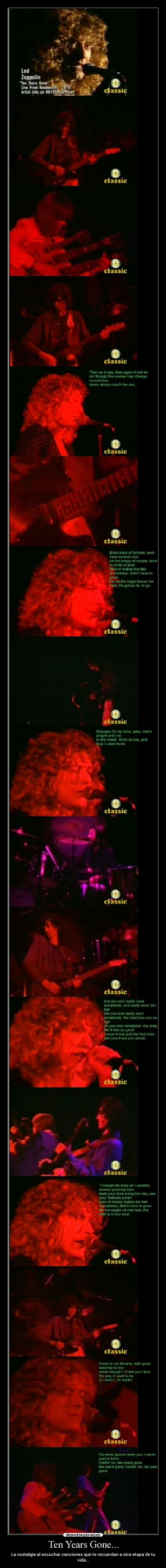 carteles tenyearsgone led zeppelin tocando directo ten years gone desmotivaciones