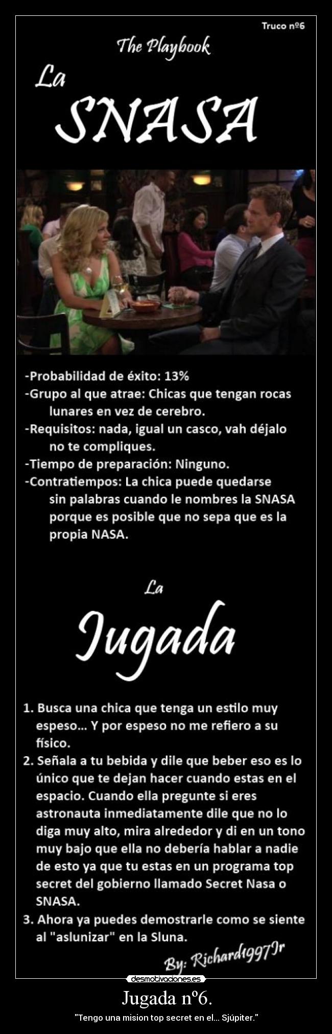 carteles jugada numero barney stinson playbook richard1997jr tetas snasa desmotivaciones