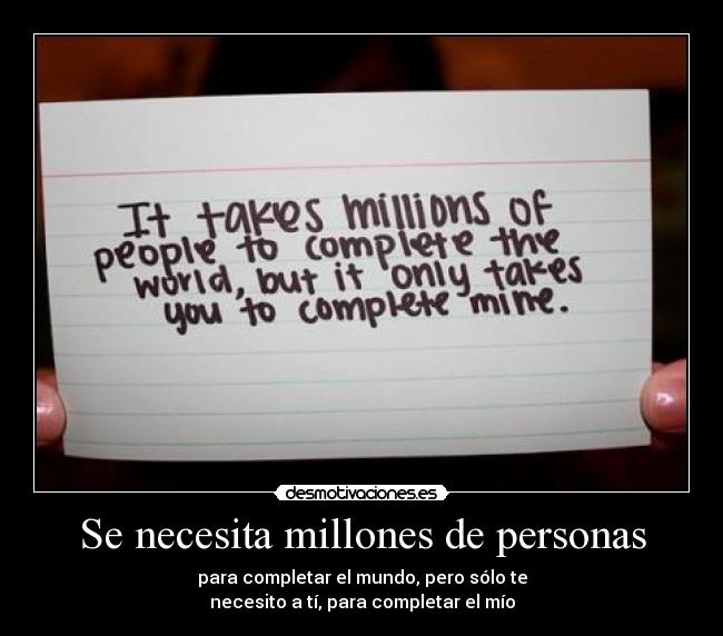 Se necesita millones de personas - 