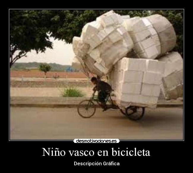 Niño vasco en bicicleta - Descripción Gráfica