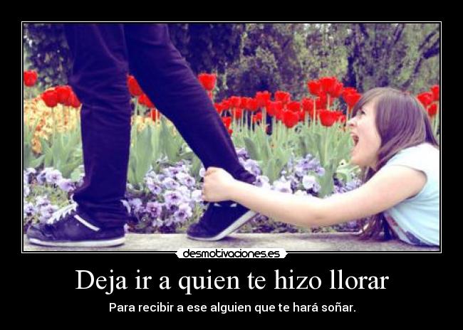 Deja ir a quien te hizo llorar -