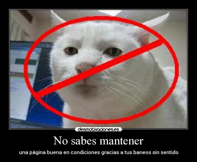 No sabes mantener - una página buena en condiciones gracias a tus baneos sin sentido