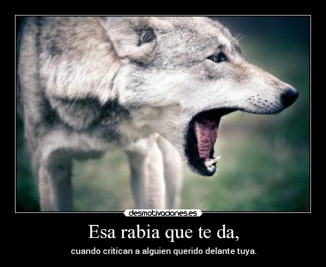 Esa rabia que te da, - cuando critican a alguien querido delante tuya.