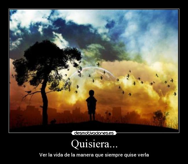Quisiera... - Ver la vida de la manera que siempre quise verla