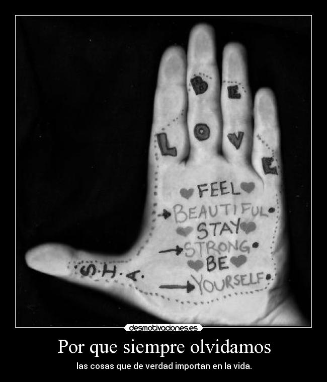 Por que siempre olvidamos - las cosas que de verdad importan en la vida.