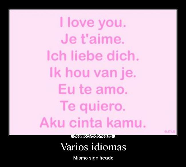 Varios idiomas - Mismo significado