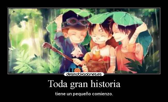 carteles historia one piece luffy ace sabo desmotivaciones