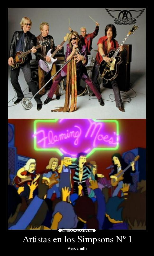 carteles simpsons jodeteyespera aerosmith los simpsons desmotivaciones