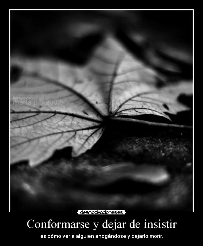 Conformarse y dejar de insistir - 