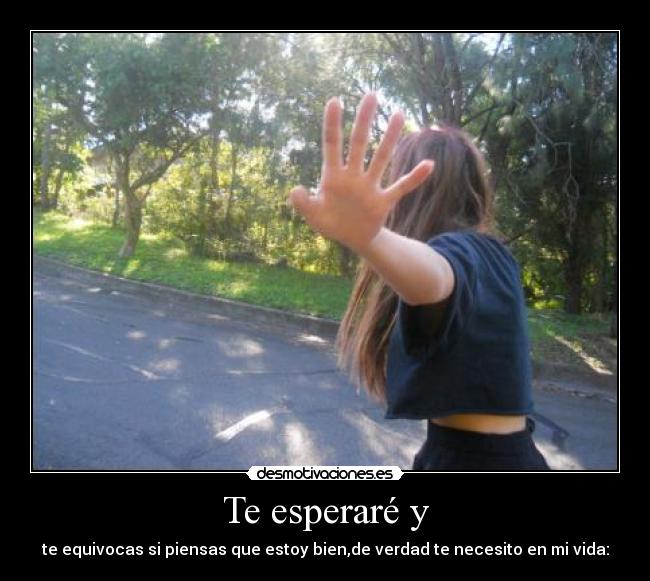 Te esperaré y - te equivocas si piensas que estoy bien,de verdad te necesito en mi vida: