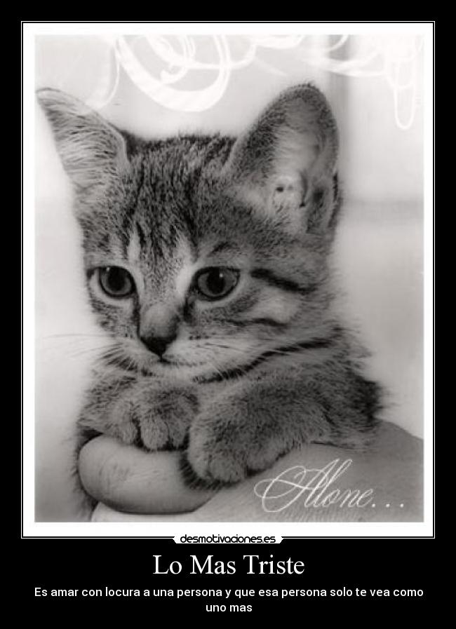 Lo Mas Triste - Es amar con locura a una persona y que esa persona solo te vea como uno mas