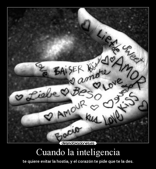 Cuando la inteligencia - te quiere evitar la hostia, y el corazón te pide que te la des.
