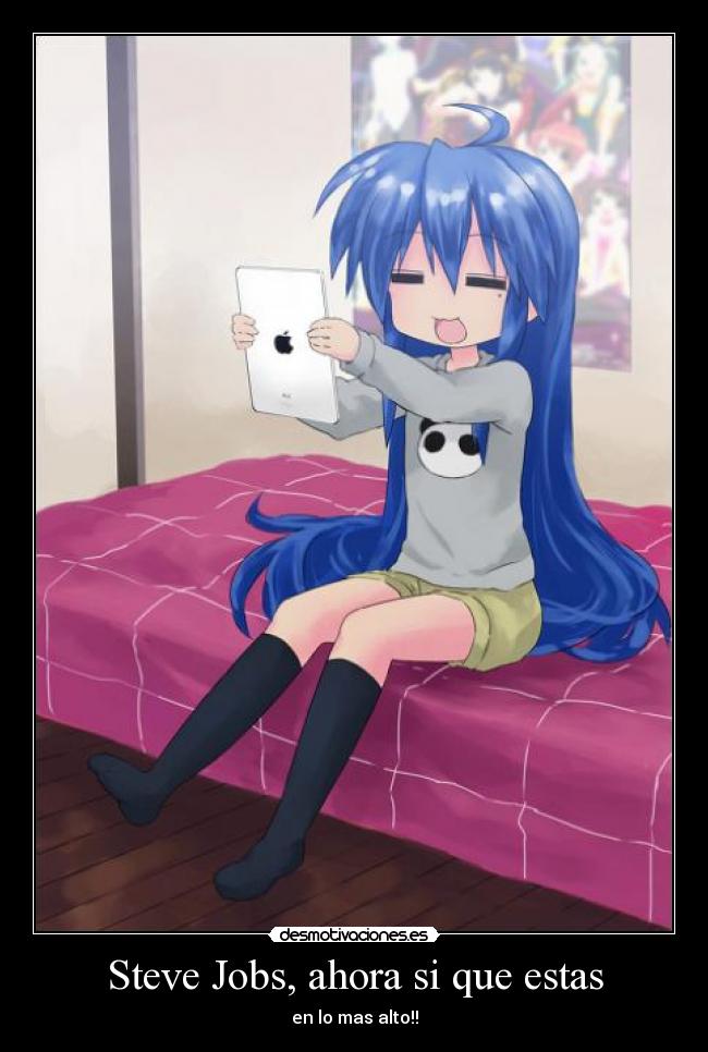 carteles steve jobs konata apple lucky star anime desmotivaciones