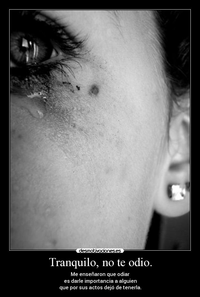 Tranquilo, no te odio. -