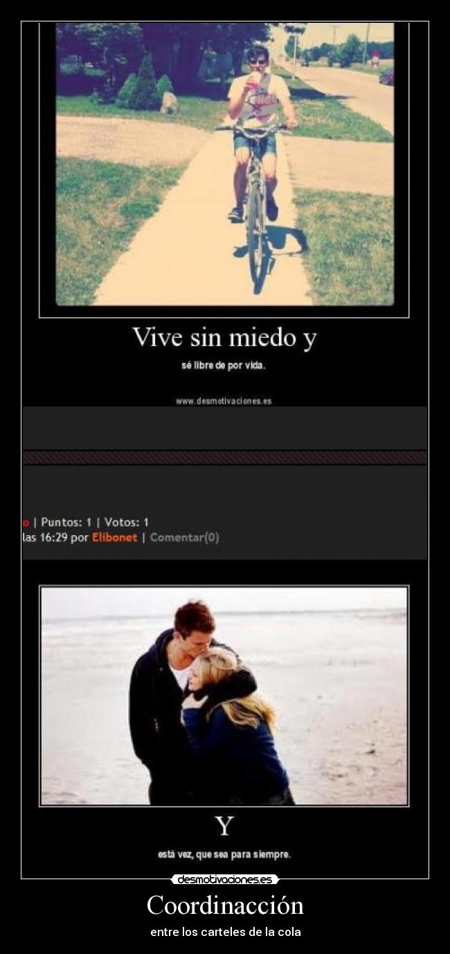 Coordinacción - entre los carteles de la cola