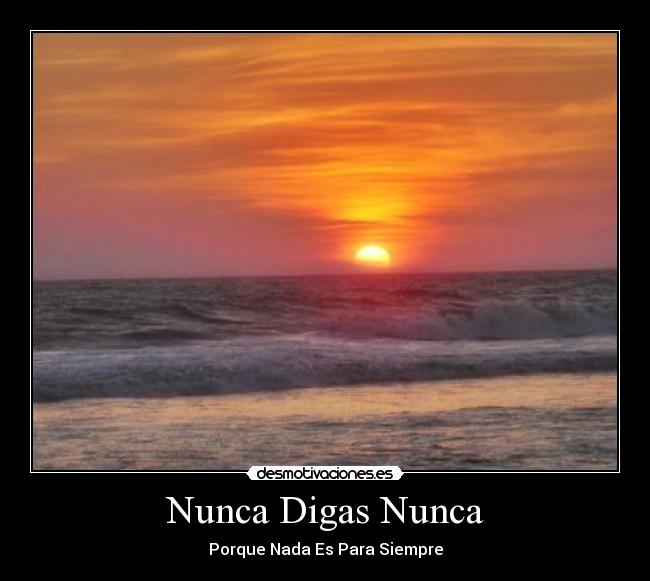Nunca Digas Nunca - Porque Nada Es Para Siempre