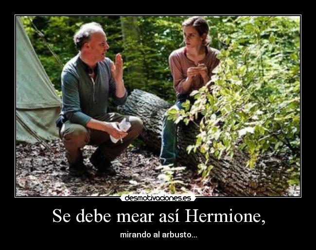 Se debe mear así Hermione, - 