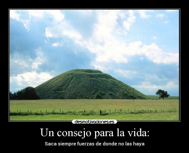 Un consejo para la vida: - Saca siempre fuerzas de donde no las haya