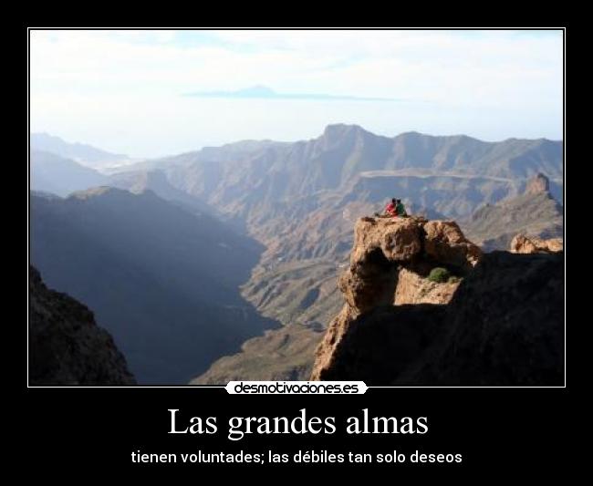 Las grandes almas - tienen voluntades; las débiles tan solo deseos