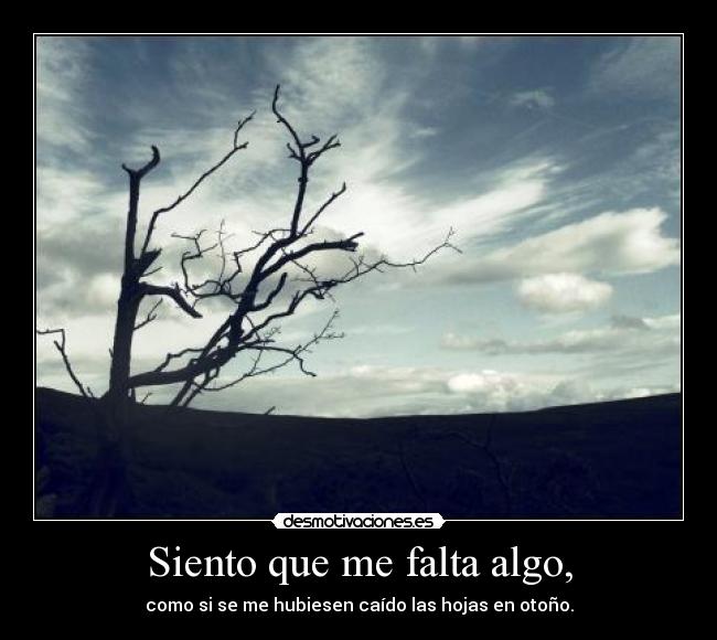 Siento que me falta algo, -