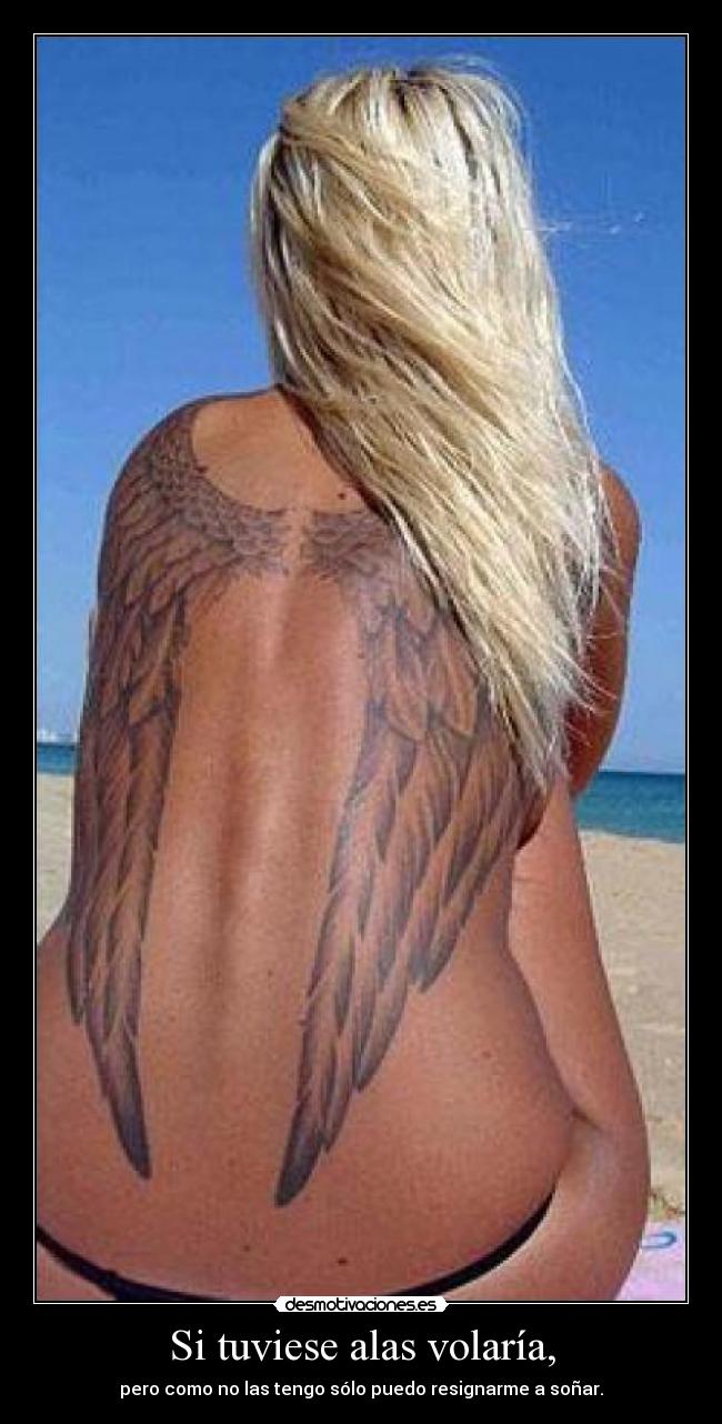Si tuviese alas volaría, - pero como no las tengo sólo puedo resignarme a soñar.