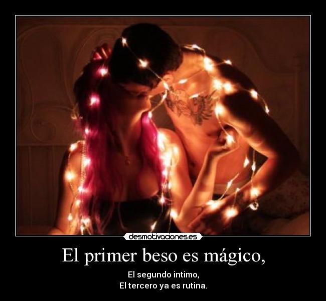 carteles beso magico rutina intimo desmotivaciones