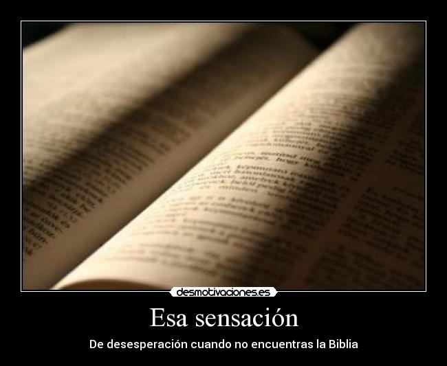 Esa sensación - De desesperación cuando no encuentras la Biblia