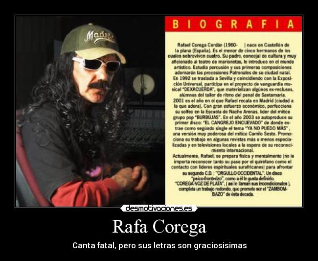 Rafa Corega - Canta fatal, pero sus letras son graciosisimas