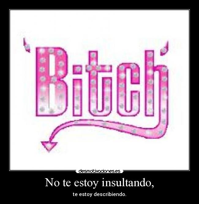 No te estoy insultando, - te estoy describiendo.