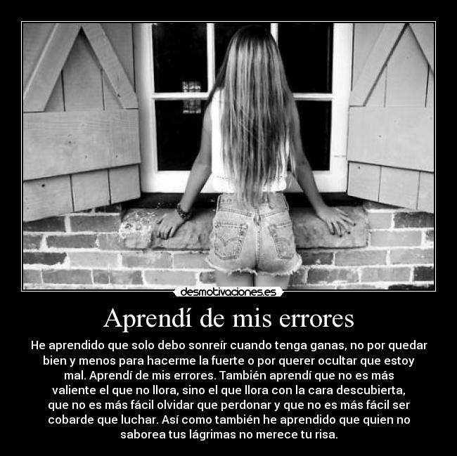 Aprendí de mis errores -