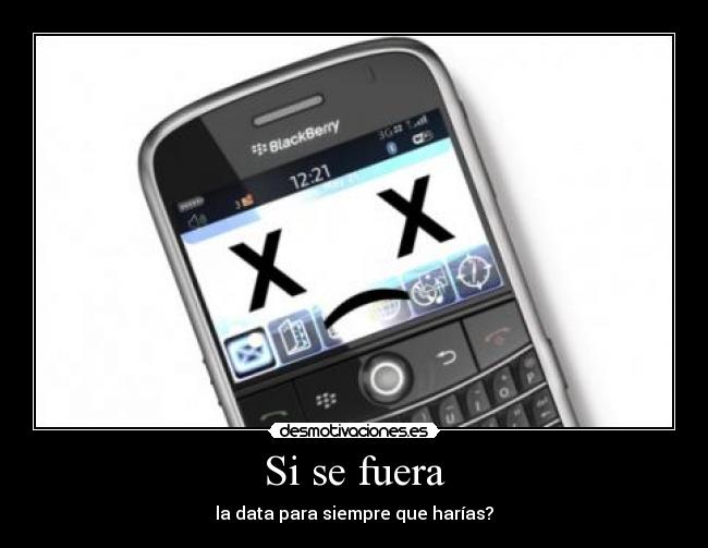 Si se fuera - la data para siempre que harías?