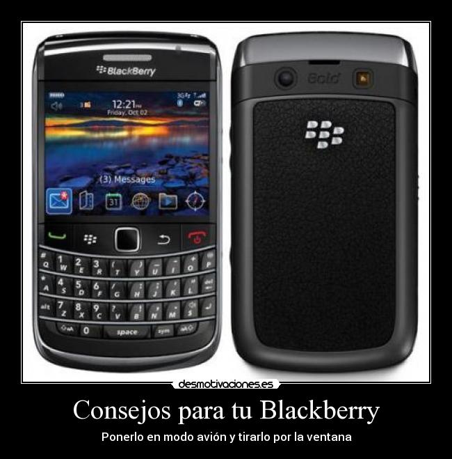 Consejos para tu Blackberry - Ponerlo en modo avión y tirarlo por la ventana