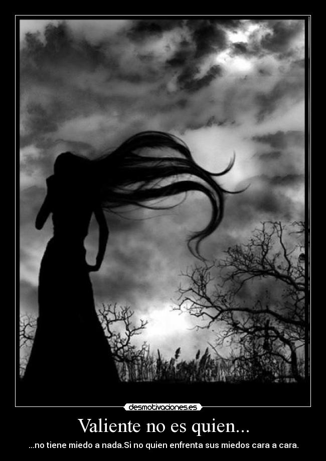 Valiente no es quien... - ...no tiene miedo a nada.Si no quien enfrenta sus miedos cara a cara.