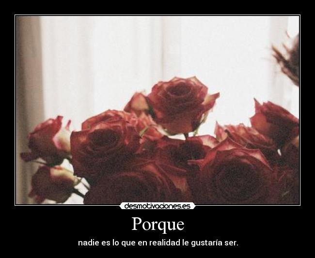 Porque - nadie es lo que en realidad le gustaría ser.