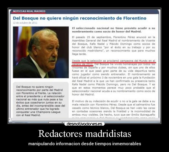 Redactores madridistas - manipulando informacion desde tiempos inmemorables