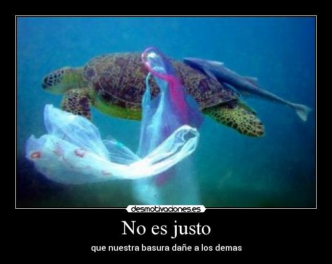 No es justo - que nuestra basura dañe a los demas