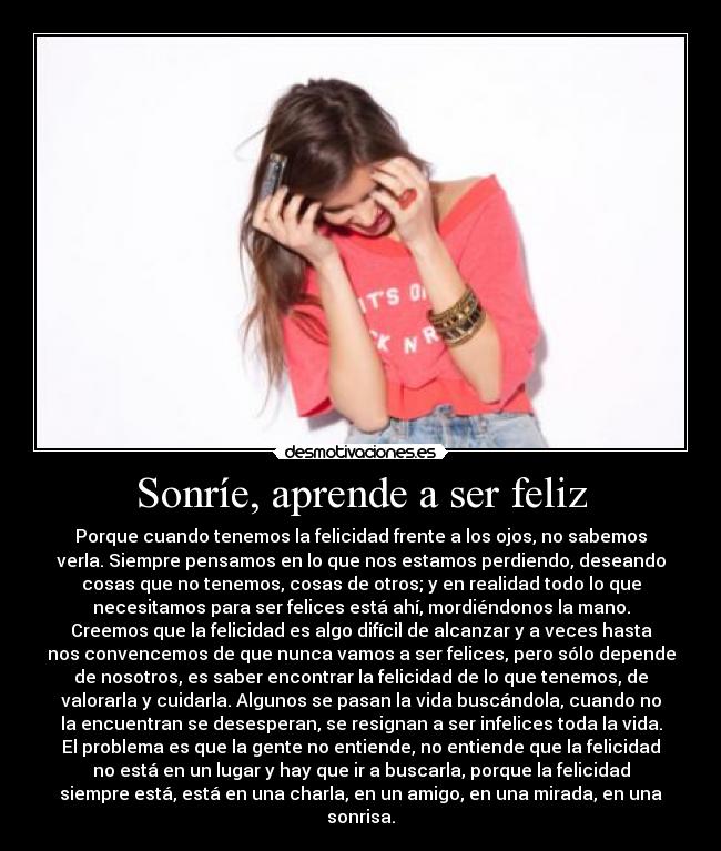 Sonríe, aprende a ser feliz -