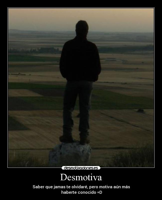 Desmotiva - Saber que jamas te olvidaré, pero motiva aún más
haberte conocido =D