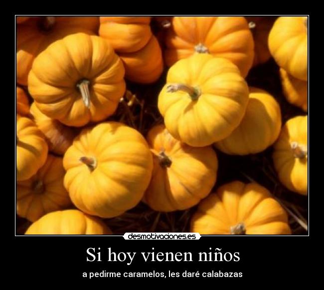 Si hoy vienen niños - a pedirme caramelos, les daré calabazas
