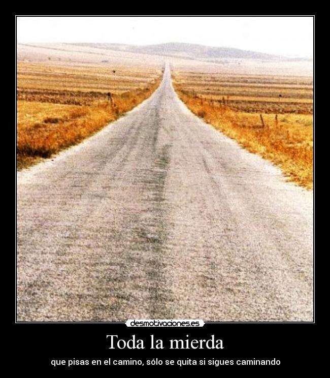 Toda la mierda - que pisas en el camino, sólo se quita si sigues caminando